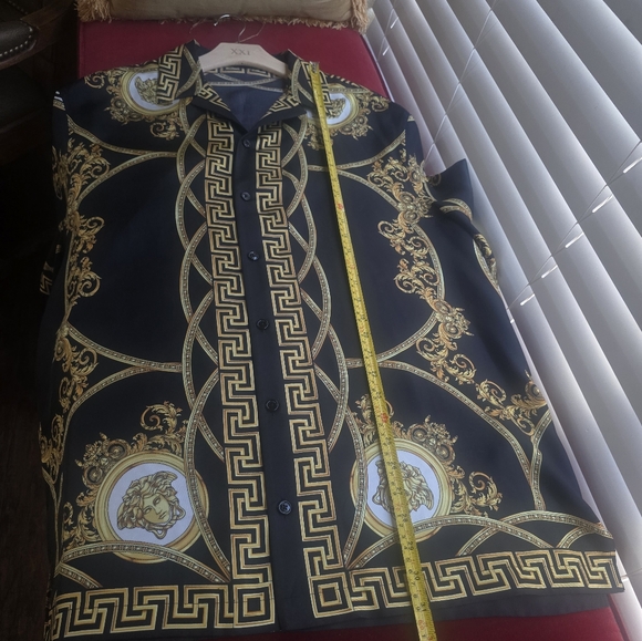 Versace Men's La Coupe Des Dieux-Print Silk Shirt Size 56/XXL - Picture 11 of 12